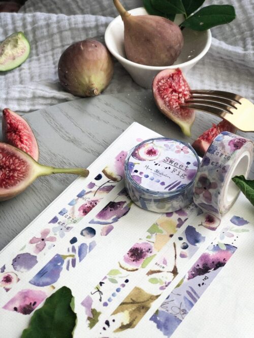 Sweet Fig Washitape with fig and floral designs for crafting.