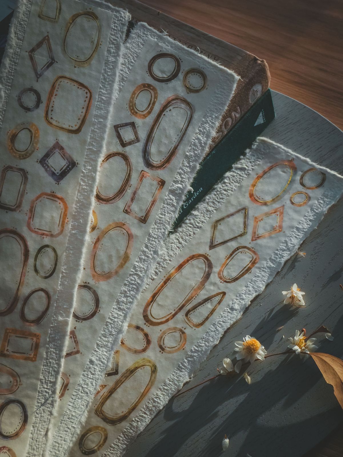 Label Collection Washi Tape with gold foil designs on display.