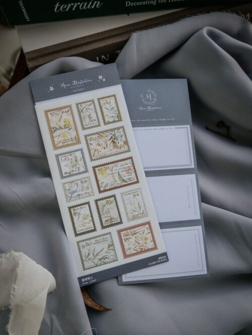 Rose Lover goldfoil stamp stickers with 14 unique designs.