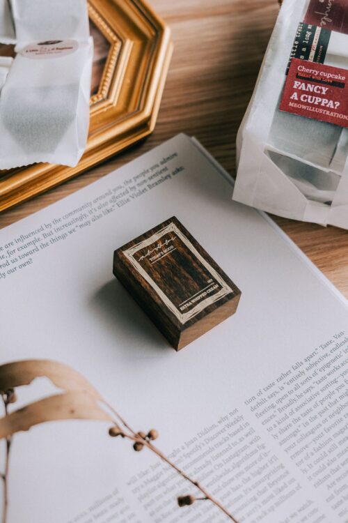 Fancy a Cuppa Dyed Beech Wood Stamp with extra whipped cream design.