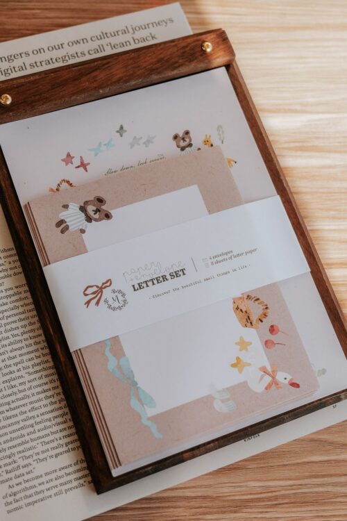 Party in the Forest Letter Set with envelopes and paper featuring forest designs.