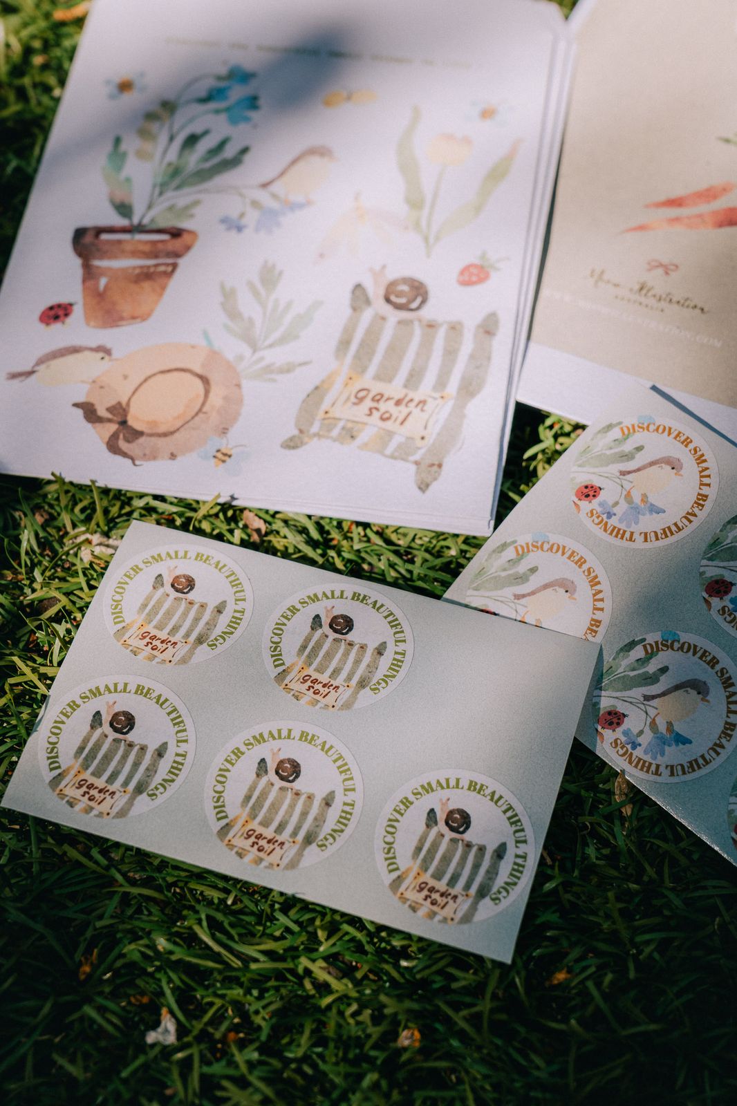 The Perfect Home 2 envelope and sticker set with garden-themed designs.