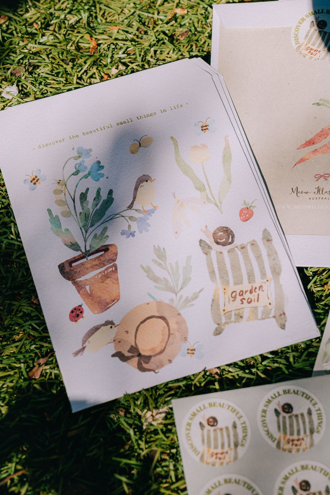 The Perfect Home 2 Envelop and sticker set with nature designs.