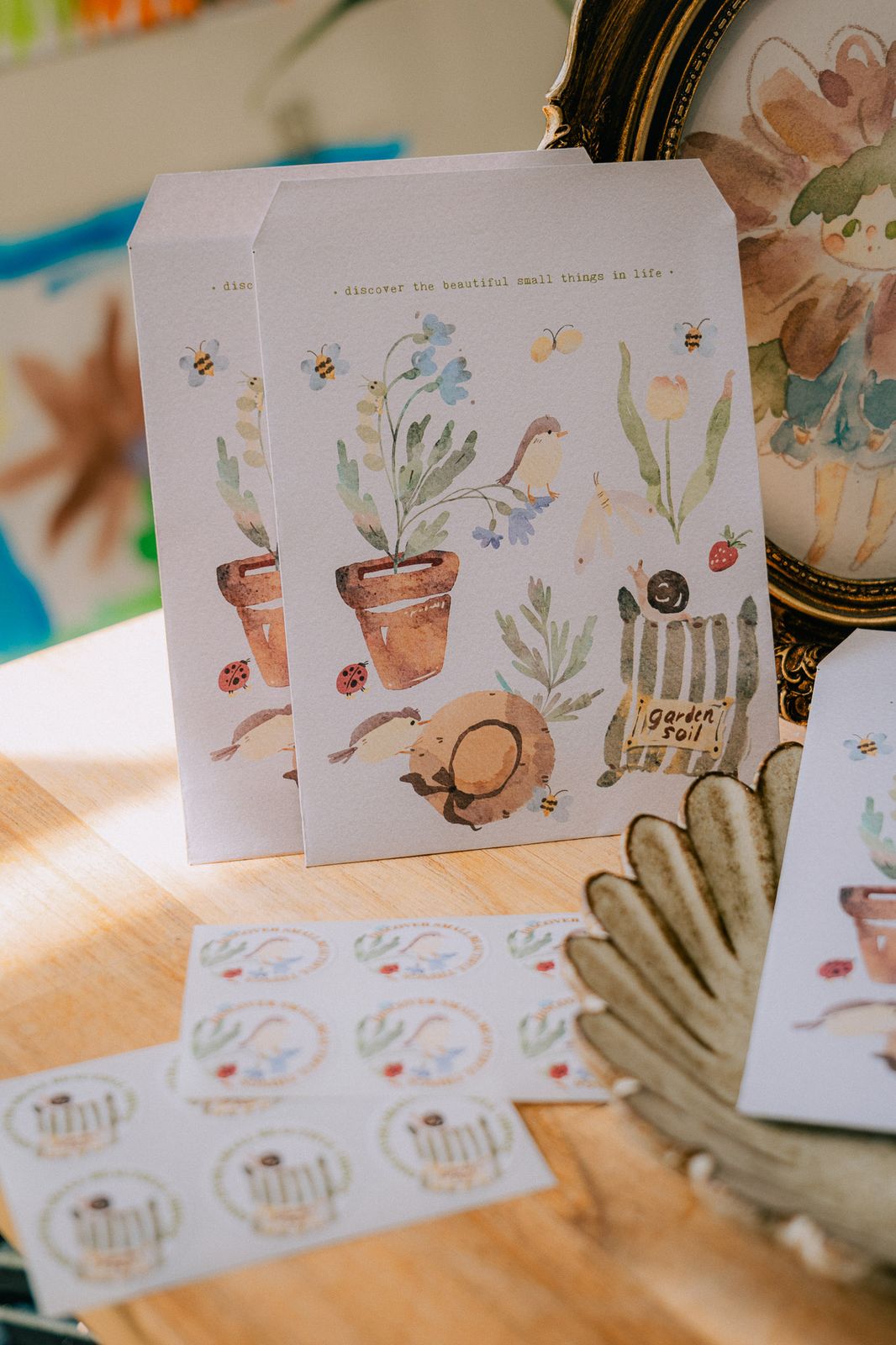 The Perfect Home 2 envelope and sticker set with floral designs.