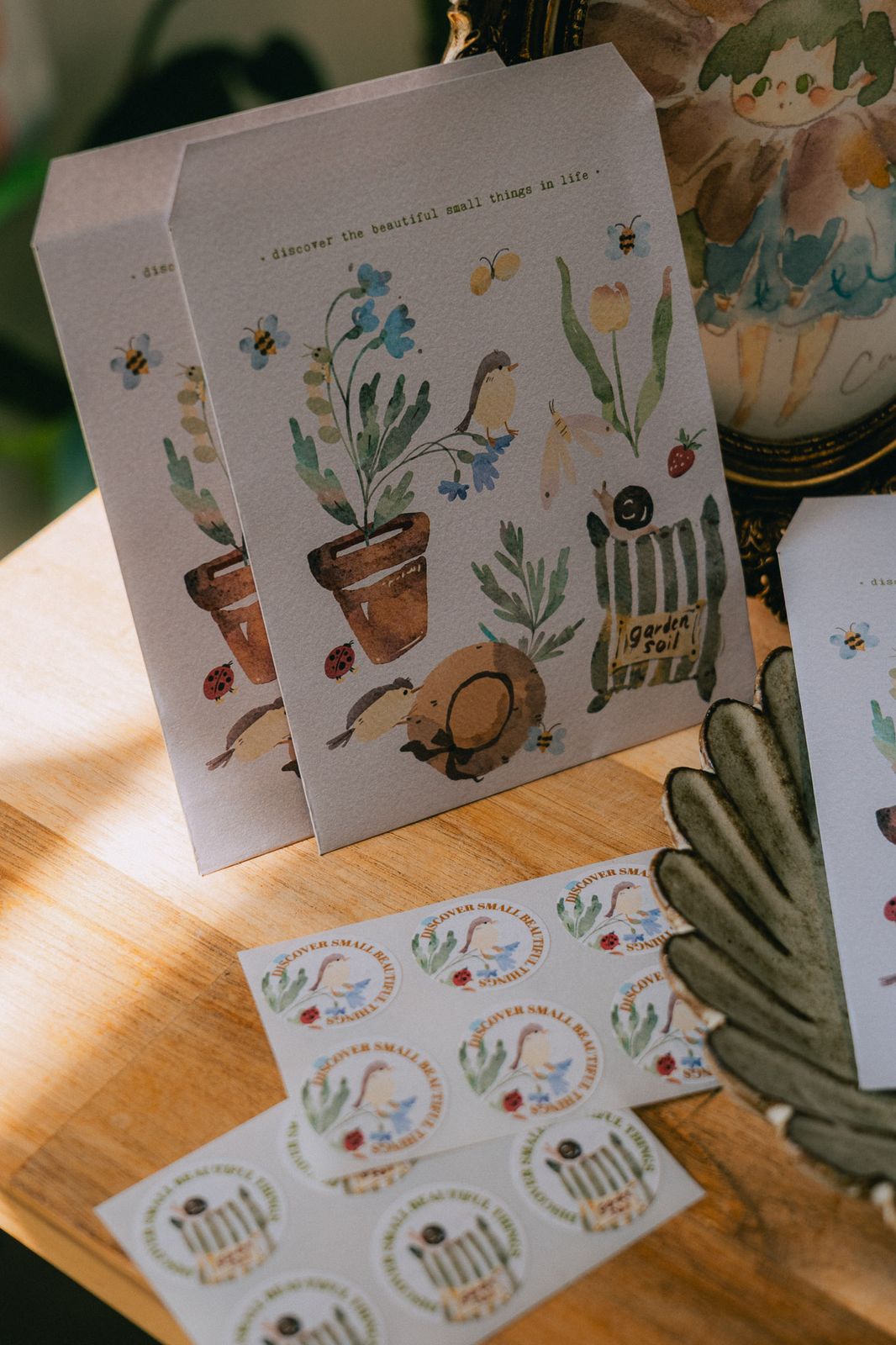 The Perfect Home 2 Envelop and sticker set with floral designs.